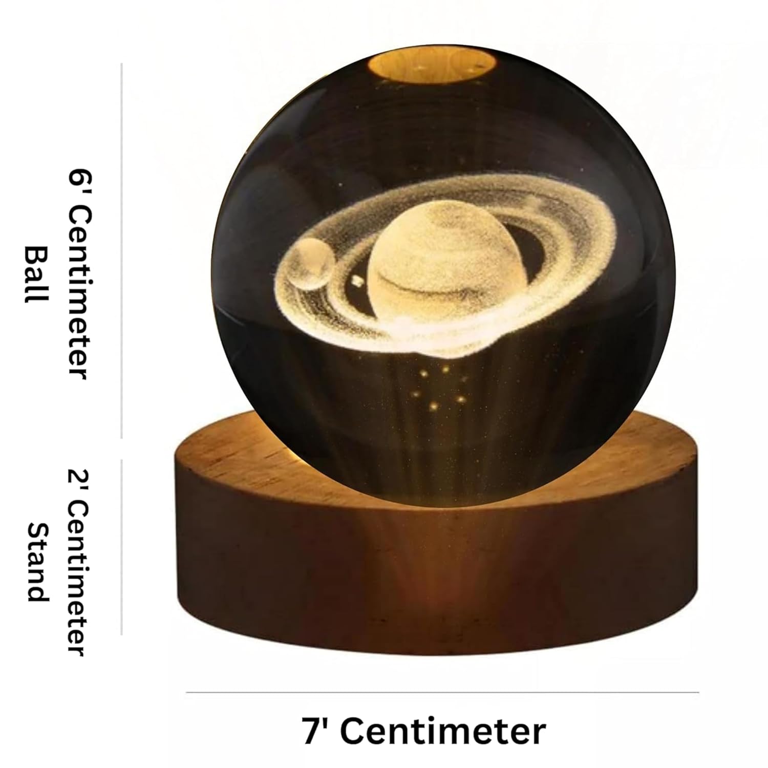 Saturn Crystal Night Lamp