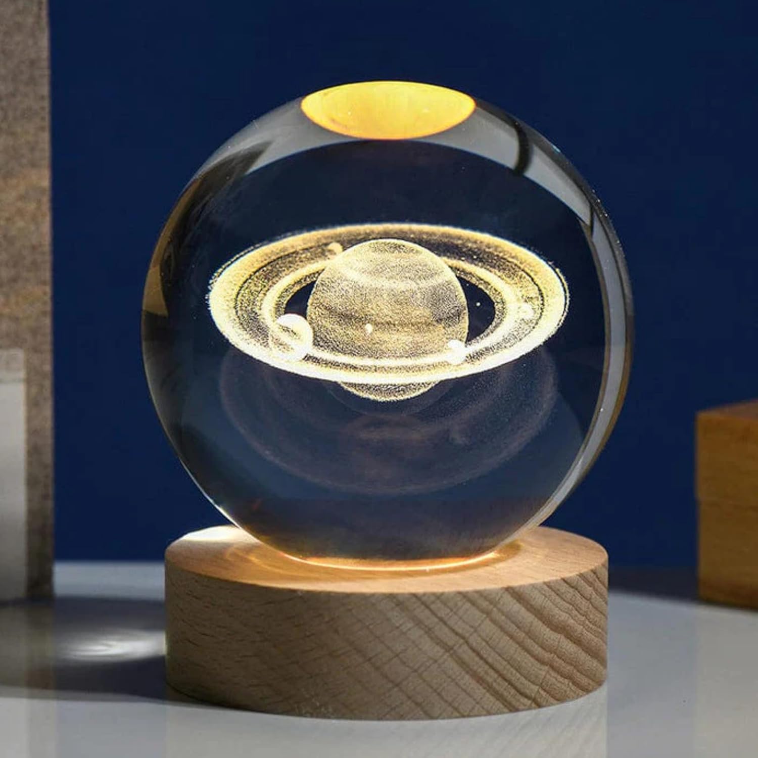 Saturn Crystal Night Lamp